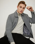 Flannel Harrington Jacket, Mid Grey, hi-res